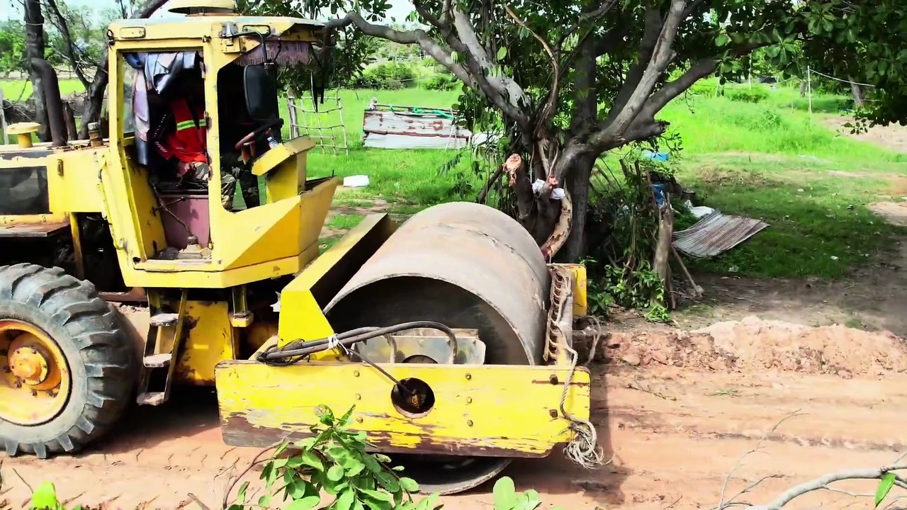 Buried twin drainage system at 5x7 on the new road in progress construction