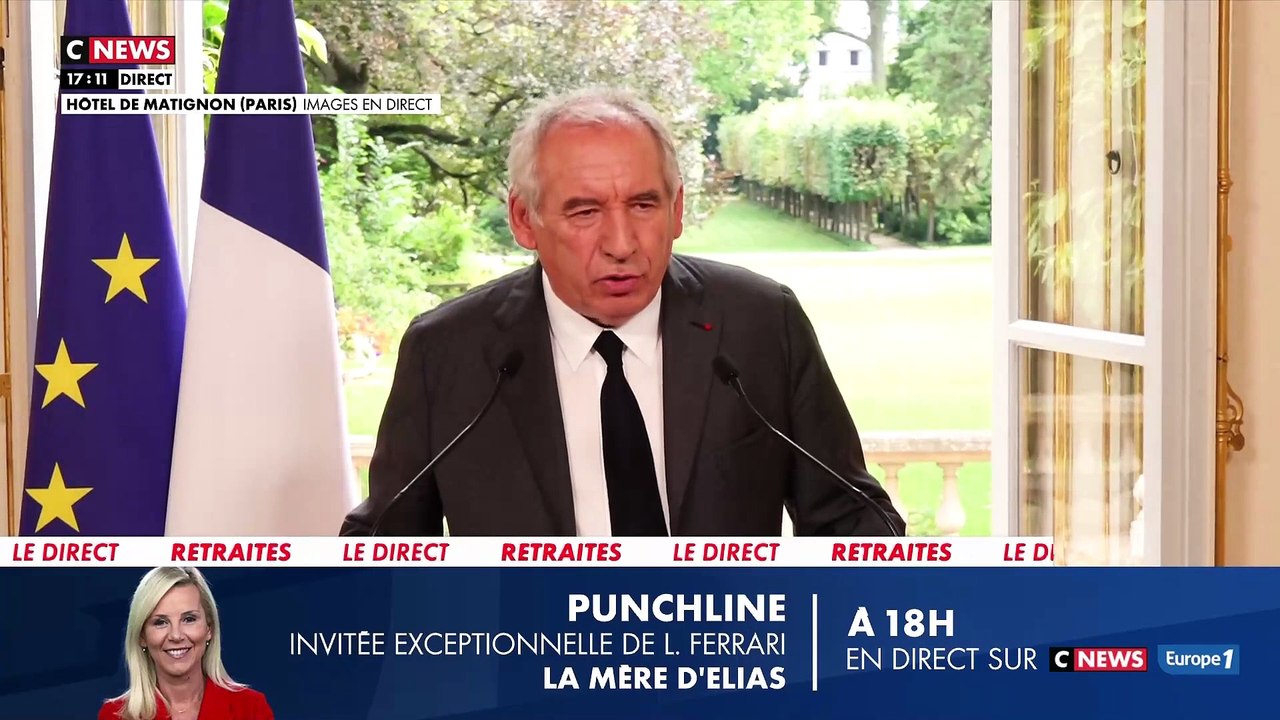 Conclave sur les retraites: François Bayrou évoque des "avancées" mais pas d'accord signé à ce stade - Le texte sera soumis "au parlement à l'automne"