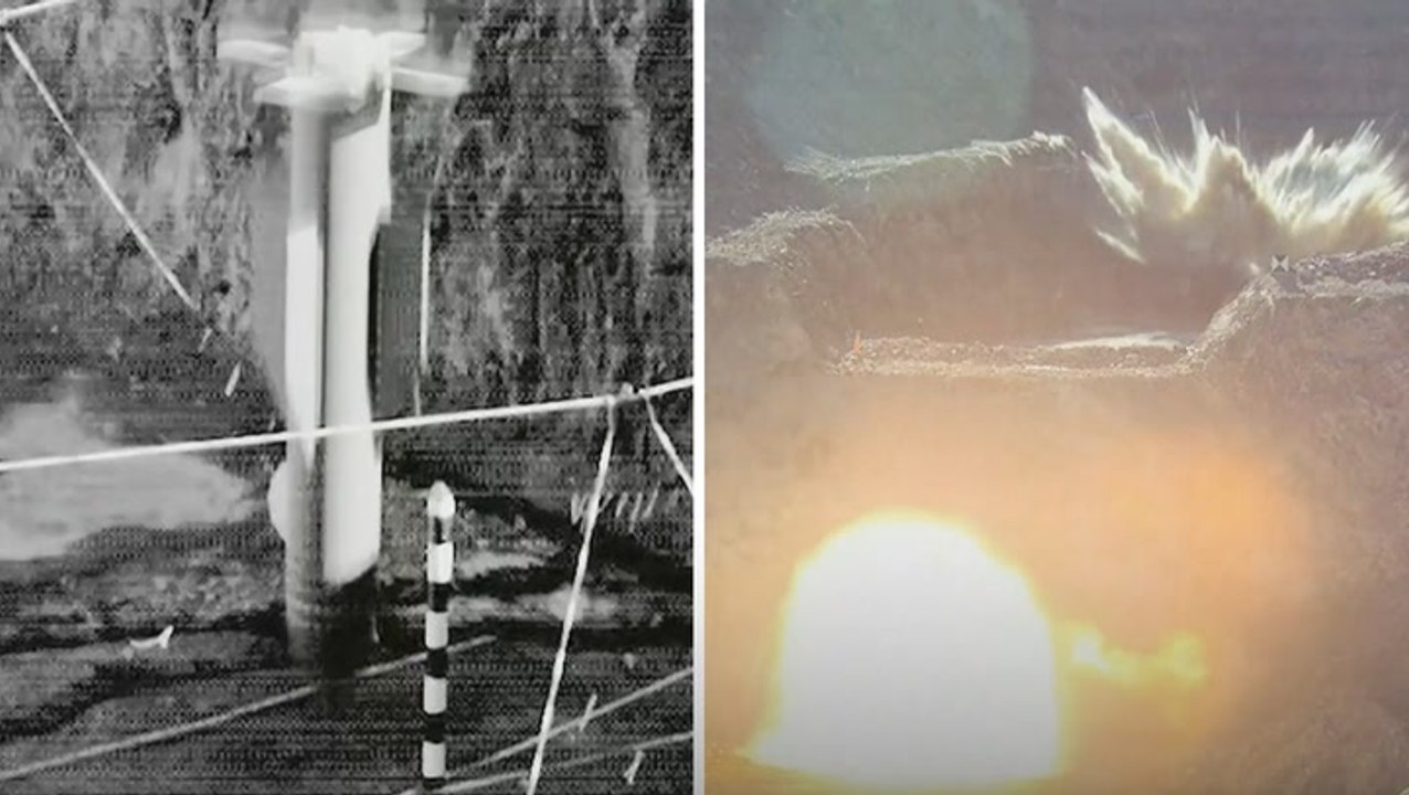 Rare demonstration of how the Bunker Buster bombs dropped by the US on Iran work