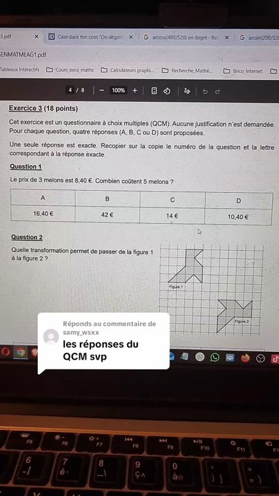 Correction Exercice 3 Brevet 2025 Métropole QCM Homothéties, Pourcentages, Aire, Volume et développement algébrique.#brevetmaths #brevet2025 #brevet #geometrie #volume #aire #triangle #homothetie #developpement #pourcentage