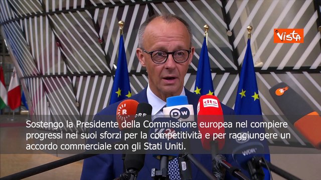 Merz: Sostengo la Presidente Commissione europea e gli sforzi per accordi con Usa sui dazi