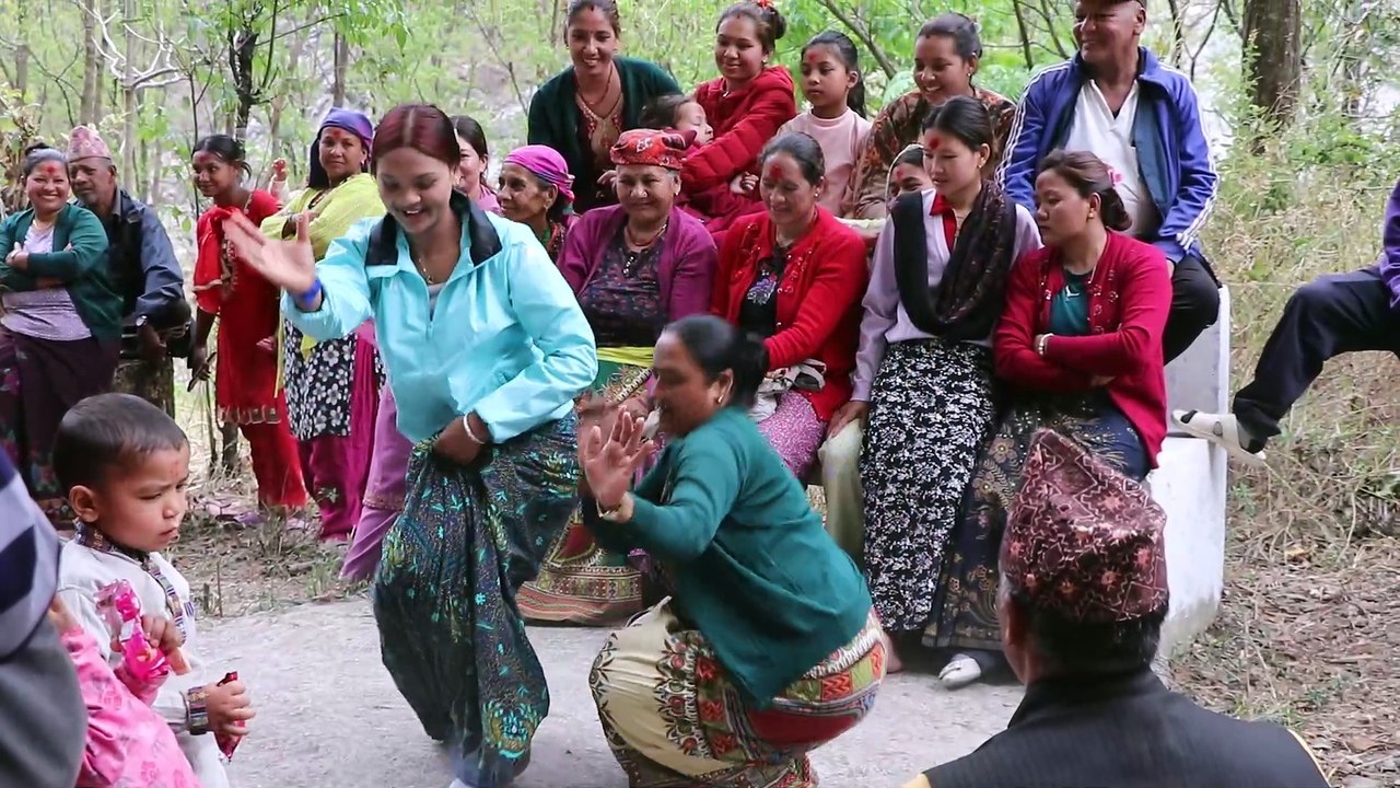 Mother and Daughter Dancing in Naumati Baja | Dance in Traditional Cultural Nepalese Music |