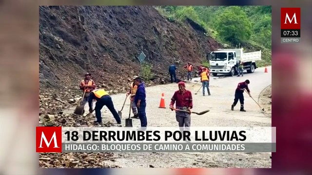 Protección Civil reporta 18 derrumbes tras intensas lluvias en Hidalgo