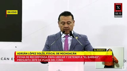 Fiscalía de Michoacán ofrece recompensa por 'El Barbas', presunto jefe de plaza del CJNG