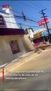 Una fuga de agua a presión en Guadalupe, Nuevo León, provocó un chorro que alcanzó más de 10 metros de altura, generando preocupación entre vecinos.