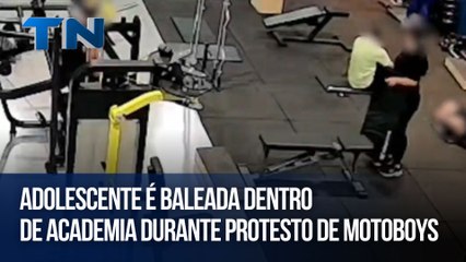 Adolescente é baleada dentro de academia durante protesto de motoboys