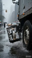 Ginger Cat Escorts Little Penguin Back to Its Arctic Home