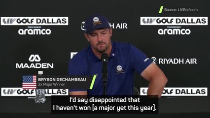 DeChambeau 'disappointed' with form in the majors