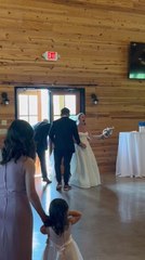 Bride's Veil Gets Stuck on Door