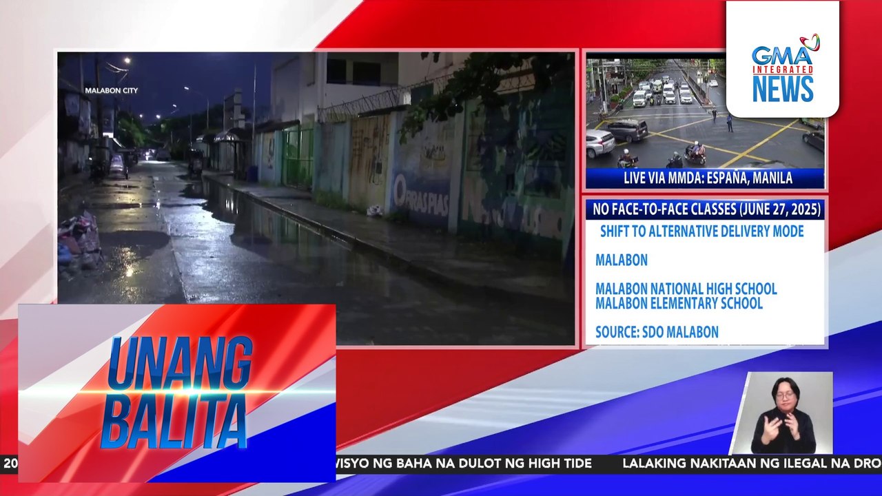 Face-to-face classes sa ilang paaralan sa Malabon at Navotas, suspendido dahil sa sirang Malabon-Navotas navigational gate at high tide | Unang Balita