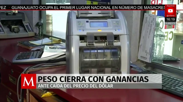 Peso cierra con ganancias ante caída del precio del dólar