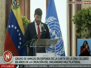 Venezuela celebró los 80 años de la creación de la ONU con un llamado a la paz