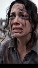 A woman save herself  in Gaza and Palestine Israel attack