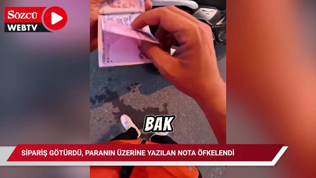 Öğrenci evine sipariş götürdü, paranın üzerine yazılan nota öfkelendi