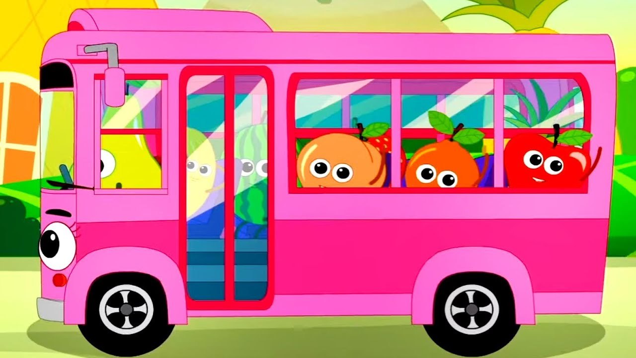 Wheels On The Bus Go Round And Round, Nursery Rhymes and Vehicles for Kids