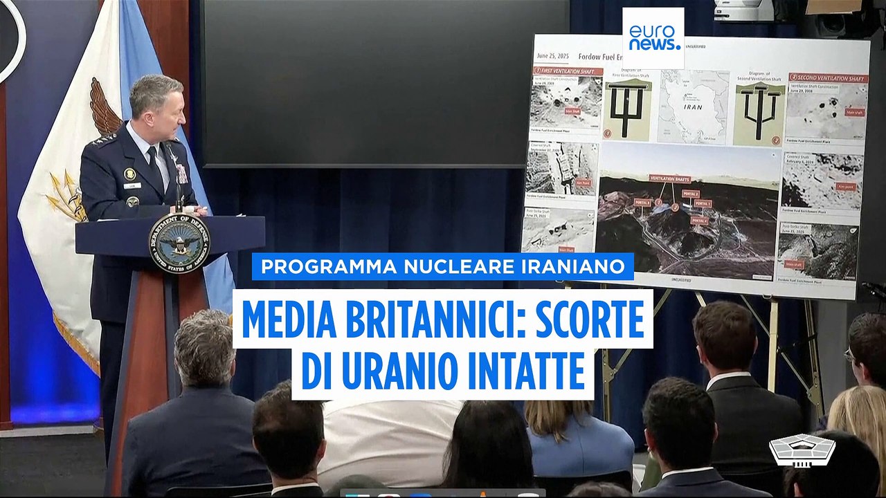 Attacchi Usa ai siti nucleari iraniani, media britannici: le scorte di uranio in gran parte intatte