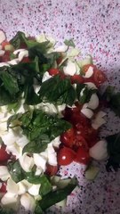 Pasta fredda con pomodorini, mozzarella e basilico