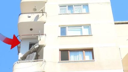Maltepe’de 9 katlı binada balkon çöktü