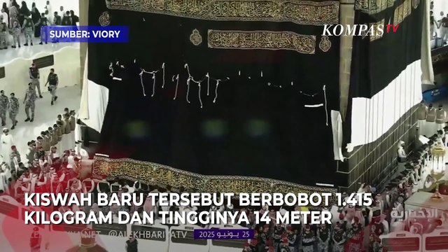 Detik-detik Penggantian Kiswah Kakbah di Mekkah Pada Malam Tahun Baru Islam 1447