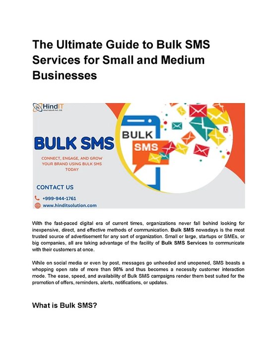 The Ultimate Guide to Bulk SMS Services for Small and Medium Businesses