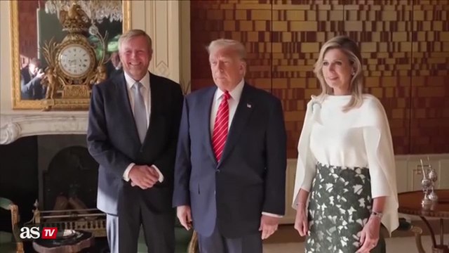 La reina de Países Bajos se mofa de Trump ante las cámaras