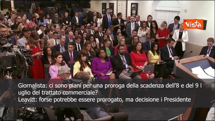 Portavoce Trump: Accordo sui dazi potrebbe essere prorogato forse, ma decide il  Presidente