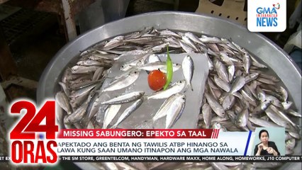 Apektado ang benta ng tawilis atbp hinango sa lawa kung saan umano itinapon ang mga nawala | 24 Oras