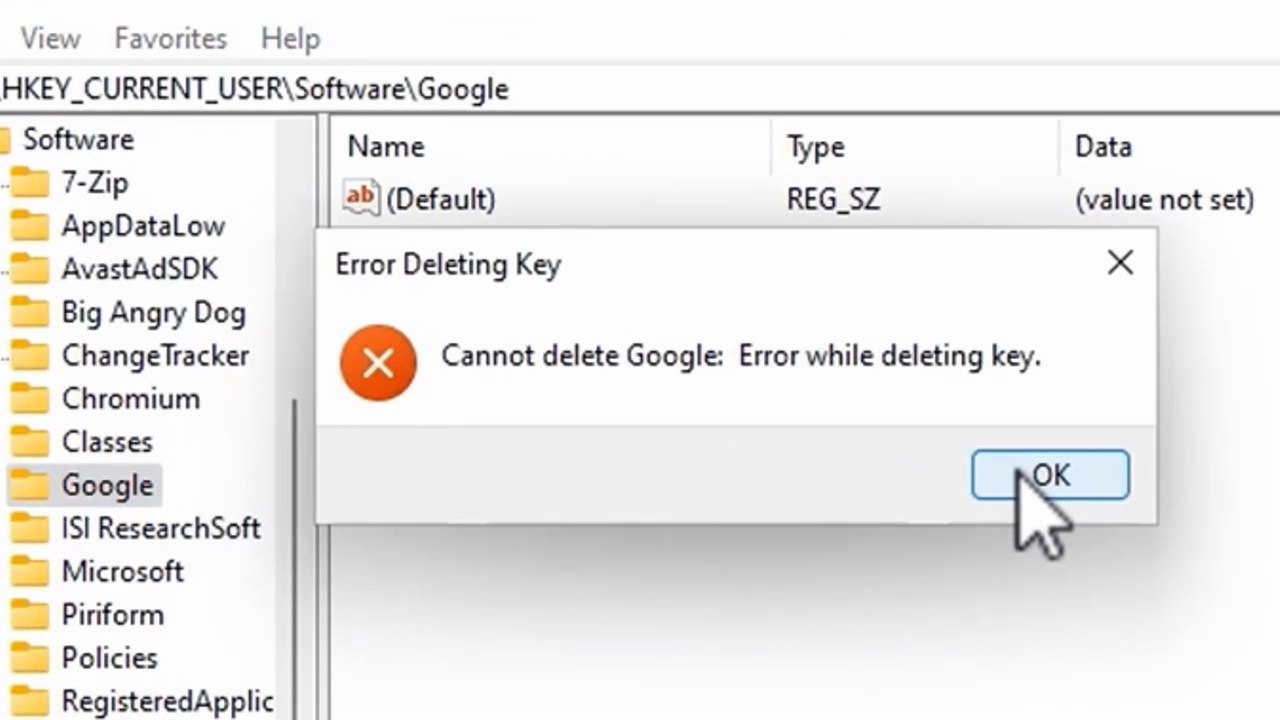 Fix “Cannot Delete File / Registry Key – Error While Deleting Key” in Windows 11 / 10 / 8 / 7 – Easy Step-by-Step Tutorial ✔️