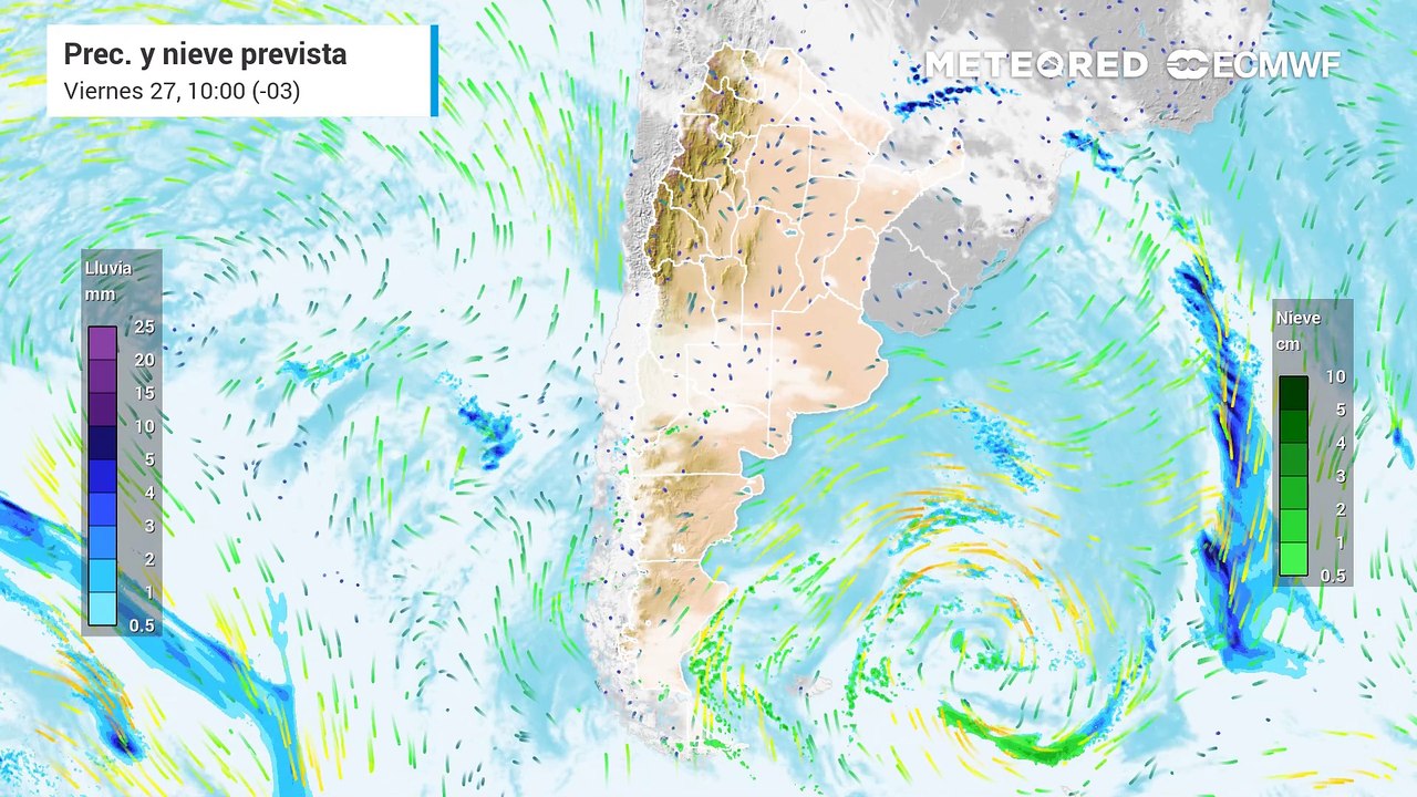 Fin de semana con múltiples alertas: frío, nieve, viento y tormentas en distintas regiones del país