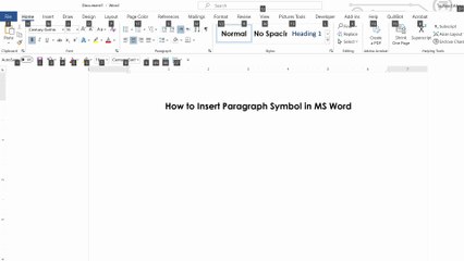 How to Insert Paragraph Symbol in MS Word