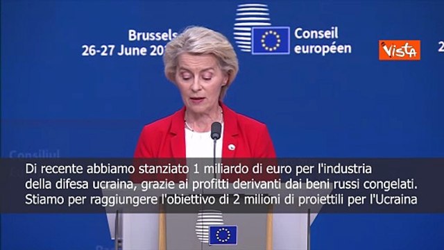 Von der Leyen: Abbiamo stanziato 1 miliardo di euro per l'industria della difesa ucraina