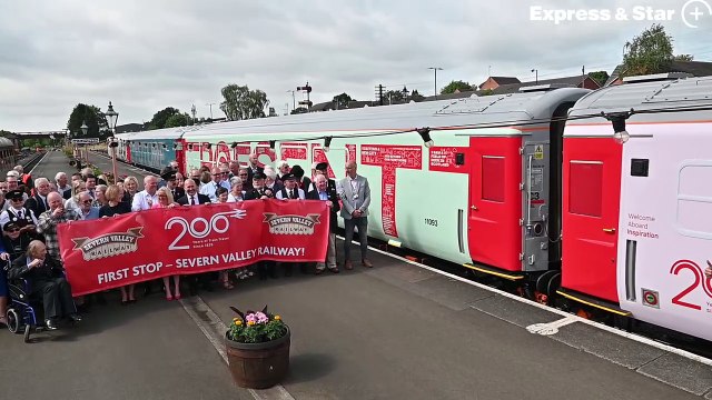 The arrival of the interactive Inspiration train at Severn Valley Railway, Kidderminster which celebrates 200 years of the modern railway.