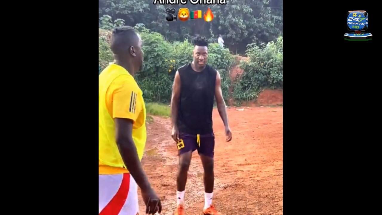 Andre Onana plays as a STRIKER in kickabout in Cameroon - as shocked fans joke Man United star should play up-front for Ruben Amorim's side