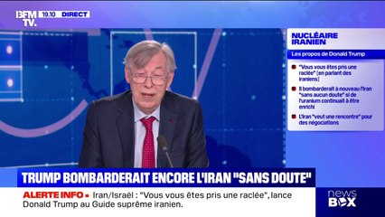 "Ce que sont devenus les 400 kilos d'uranium enrichi, ça il ne nous l'a pas dit", détaille François Heisbourg, conseiller à la Fondation pour la recherche stratégique, à propos de Donald Trump