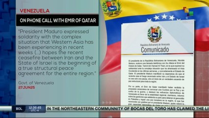 Venezuela, pres. Nicolás Maduro on phone call with Emir of Qatar
