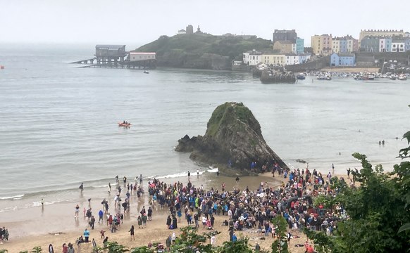 WATCH: Long Course Weekend 2025 get underway in Tenby with the spectacular swim
