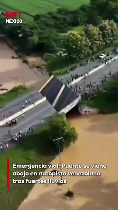Las fuertes lluvias que azotan varias regiones de Venezuela provocaron el colapso de un puente en una importante autopista, afectando la circulación vehicular y dejando incomunicadas varias comunidades.
