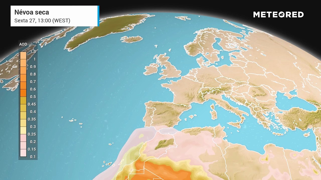 Uma nova intrusão de poeiras em Portugal continental irá acontecer este fim de semana, mantendo-se até meados da próxima semana