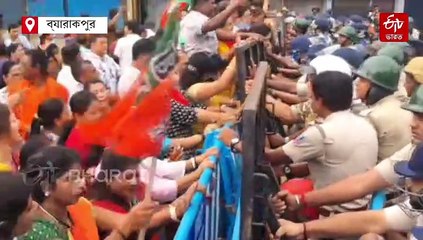 কসবায় ছাত্রী গণধর্ষণের প্রতিবাদ, অর্জুনের নেতৃত্বে অভিযান ঘিরে পুলিশের সঙ্গে ধস্তাধস্তি; ধুন্ধুমার ব্যারাকপুর