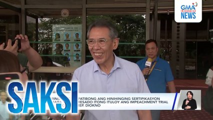 Maaaring maging patibong ang hinihinging sertipikasyon sa Kamara na interesado itong ituloy ang impeachment trial vs VPSD, ayon kay Rep. Diokno | Saksi
