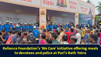 Reliance Foundation’s 'We Care' initiative offering meals to devotees and police at Puri’s Rath Yatra