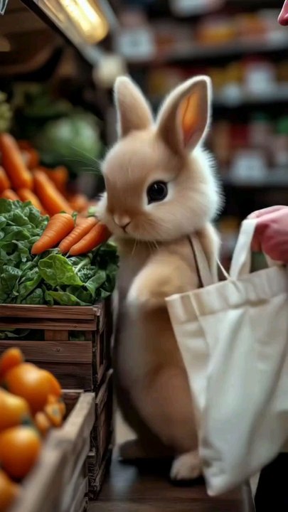 rabbit is picking up his fav food