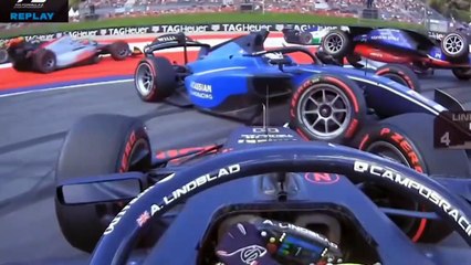 F2 2025 Austria Sprint Race Meguetounif Big Flip Rolls