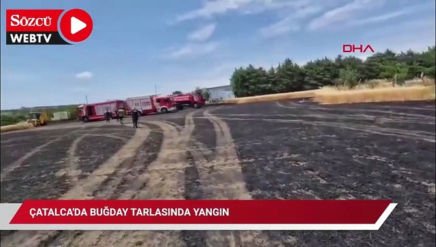 Çatalca'da buğday tarlasında yangın