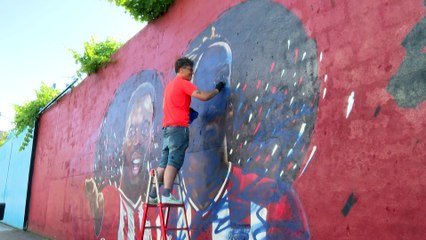 Imágenes del mural de los hermanos Williams, atacado de nuevo