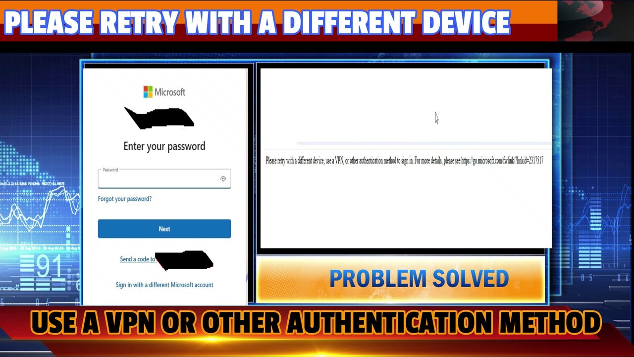 Please Retry With A Different Device Or Use A VPN | Fix Microsoft Login Error |Hotmail sign in Error | How to Solve Microsoft Login Error please Retry in Urdu