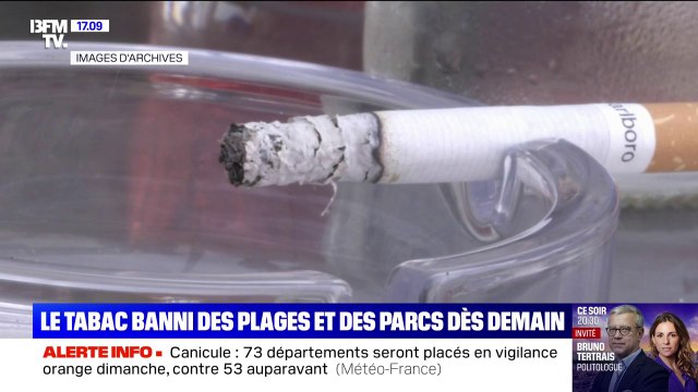 Tabac: l'interdiction de fumer est étendue aux plages, aux parcs et sous les abribus à partir de ce dimanche