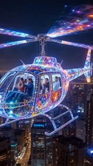 Crystal Helicopter in the Sky ✨ | Transparent Flying Machine Over Snowy Mountains
