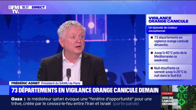Canicule: Ce que l'on préconise, c'est de ne pas s'exposer au soleil entre 11h et 16h , explique le président du SAMU de Paris