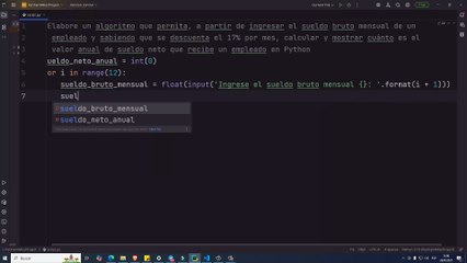 Elabore un algoritmo que permita, a partir de ingresar el sueldo bruto mensual de un empleado y sabiendo que se descuenta el 17% por mes, calcular y mostrar cuánto es el valor anual de sueldo neto que recibe un empleado en Python